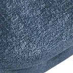 Oval Storage Bench 43.5" Linen Fabric Upholstered Entryway Bench with Solid Wood Legs Ottoman Bench Indoor Bench for Living Room/Bedroom/End of Bed/Entryway (Blue)