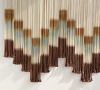 Flber Macrame Wall Hanging Tie-Dye Geometric Decor Large Scale Wall Art Statement Bohemian Yarn Tapestry Home Wall Decor 59''W*35''L