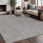 Washable Indoor Outdoor Rug 5x7 Weather Resistant Area Rugs Modern Solid for Porch Deck Balcony Backyard Patio Outside Carpet (5 X 7 Silver Grey)