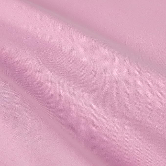 Amazon Basics 3 Piece Soft Microfiber Kid's Comforter and Pillow Sham Set, Full/Queen, Light Pink, Solid