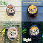 Garden Owl Family Tree Hugger Statue Solar Powered Outdoor Wall Mounted Figurine Light Resin Sculpture Home Decoration Housewarming Ornament Unique Gift