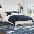 Area Rugs 8x10 for Living Room Bedroom Machine Washable Modern Abstract Soft Large Blue Rugs with Non Slip Backing, Floor Carpet for Dining Room