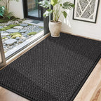 COSY HOMEER-Door-Mat 32"x48" Non Slip Absorbent Entryway Rugs Dirt Trapper Doormats Washable Entrance Mats Low Pile Welcome Floor Mat for Front Back Door and Entry Mats,Black