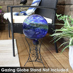 Sunnydaze 10-Inch Gazing Ball for Garden - Glass Gazing Globe for Outside - Garden Orb Yard Decor - Northern Lights