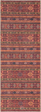 Keen Home Design 2x12 Rug - Machine Washable Runner Rug with Non-Slip Backing, Ideal for Hallway, Entryway, Kitchen, Laundry Room - Vintage, Easy Clean, Durable, Low Pile - (2'6" x 12')