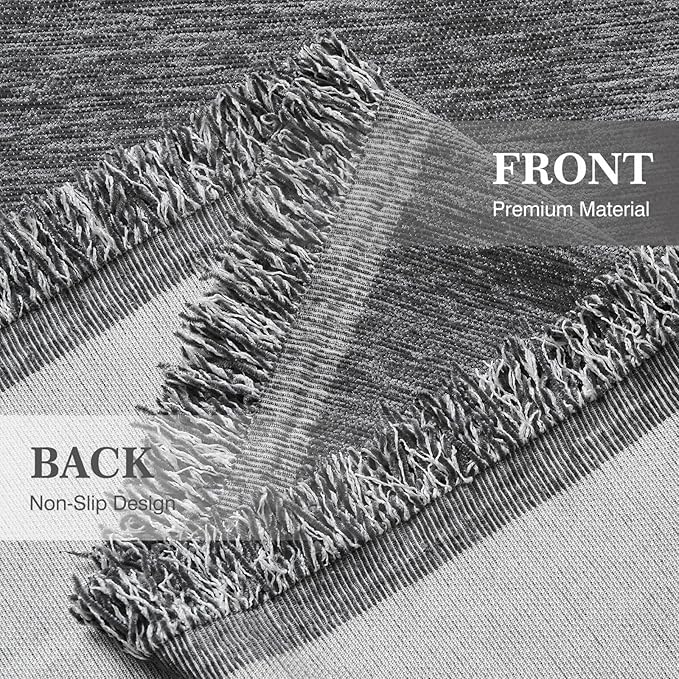 Couch Cover for Dogs Sectional Sofa Covers Washable for 3 Cushion Couch, Chenille Couch Cover Blanket, Sectional Sofa Slipcovers, Multi-Use Furniture Protector for Kids, Pets, 71" X150", Dark Grey