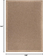 CAMILSON Easy Jute Rug 9x12, Indoor Outdoor Natural Color Fiber Area Rugs for Living Room Patio and Kitchen Rug, Sisal Boho Woven Design, Easy-Cleaning, Washable Outside Carpet Alfombras (9 x 12)