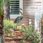 Alpine Corporation 40" Tall Outdoor Rustic Metal Crane Statue Yard Art Decoration