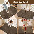 COSY HOMEER-Door-Mat 24"x36" Non Slip Absorbent Entryway Rugs Dirt Trapper Doormats Washable Entrance Mats Low Pile Welcome Floor Mat for Front Back Door and Entry Mats,Brown
