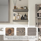 Marsmiles Wood Floating Shelves for Wall - 24 Inch Grey Wood Floating Shelves Set of 2-24 Inch Wide x 7.7 Inch Deep x 1.6 Inch Thick Rustic Wooden Shelves for Room Wall