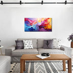 GUGIKA Abstract Wall Art for Living Room, Colorful Canvas Wall-Art for Bedroom, Print Paintings, Size 20x40 Inches