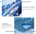 Travan Bedspread Quilt Sets 3-Piece Lightweight Coverlet Set with Shams Reversible Quilted Bedding Set, Blue Floral Patchwork, King Size