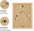 upsimples 6x8 Picture Frame, Natural Solid Wooden Picture Frames, Display 4x6 with Mat or 6 x 8 Without Mat, Wall or Tabletop, 1 Pack, Natural