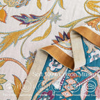 Fall Throw Blanket for Couch, Brown Boho Decorative Throw Blanket, 100% Cotton Muslin Breathable Woven Farmhouse Blankets Quilt, 90"x98" Reversible Lightweight Blankets Bohemian Throw Quilt