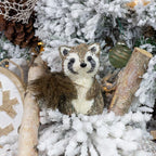 AuldHome Design Woodland Friends Figurines (Set of 3, Deer/Raccoon/Squirrel); Forest Animals Decor for Fall, Christmas, Winter and Themed Decor or Parties