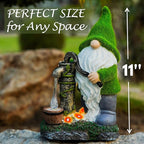 Water Pump Gnome Decorations for Yard/Lawn Outdoors Decor – Weatherproof Garden Statue – Fun Spring Summer Charming Gnomes Gifts for Women (Forest Green) and Home.