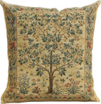 Charlotte Home Furnishings Throw Pillow Covers, Decorative Boho Pillow Covers for Couch, Light Tree of Life Square Cushion Cases 18x18 in, European Cotton Jacquard Woven for Cozy Bedroom Decor