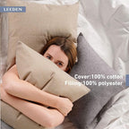 Leeden 20 x 20 Pillow Inserts (Set of 2) - Throw Pillow Inserts with 100% Cotton Cover - 20 Inch Square Decorative Pillows for Sofa, Couch, Bed and Home Decor