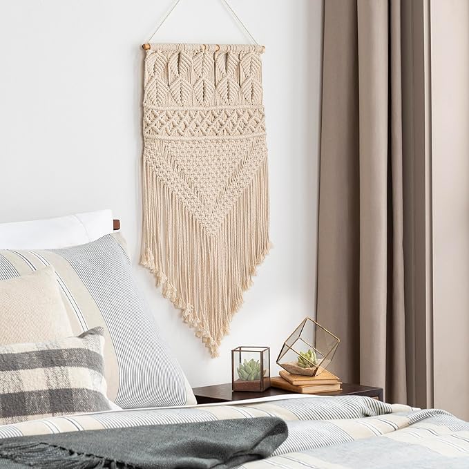 Mark&Day Wall Hanging, Tumeltsham Bohemian/Global Farmhouse Cream Tapestry Wall Hanging for Living Room, Bedroom, Office or Kitchen (31"H x 15"W)