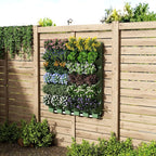 Self Watering Wall Mounted Vertical Planter, 36 Pots Wall Planter Indoor Vertical Living Green Plant Wall Easy Installation (Green)