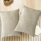 CaliTime Throw Pillow Covers Decorative 20 X 26 Inches Pack of 2 Cozy Chenille Standard Pillow Shams Cases for Couch Sofa Bed Living Room Home Light Taupe