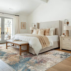 Area Rugs 8x10 Machine Washable Area Rugs for Living Room Bedroom Dining Room, Large Modern Abstract Colorful Soft Rugs, Indoor Low Pile Carpet with Non Slip Rubber Backing, Multi Beige