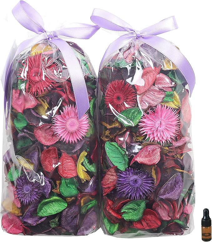 Qingbei Rina Christmas Potpourri Bags, Mixed Scented Potpourri Dried Flowers,Winter Decorative Bowl Filler,Home Fragrance Sachet Petal, Holiday Bathroom Decor,8.4 oz(Colorful)