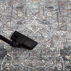 Keen Home Design 8x10 Rug - Machine Washable Area Rug with Non-Slip Backing, Ideal for Living Room, Dining Room, Bedroom - Vintage, Easy Clean, Durable, Low Pile Rug - (8' x 10')