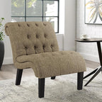 Yongqiang Accent Chair for Bedroom Living Room Modern Button Tufted Upholstered Armless Corner Chair with Wood Legs