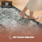 6' x 9' Washable Area Rug - Low Pile Soft Vintage Indoor Rug for Living, Dining or Bedroom - Lightweight Carpet with Non-Slip Backing - Foldable for Easy Placement, Blackish