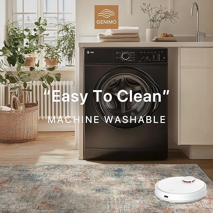 GENIMO Washable Area Rugs for Living Room, 10x12 Modern Non Slip Rugs, Low Pile Lightweight Soft Print Rug for Bedroom, Dining Room, Home Office, Multi