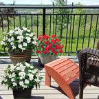 Uqueeten15.7” Fall Decorations for Home Fake Fall Flowers Fake Plants Artificial Impatiens Bouquet Flowers for Outdoors Silk Faux Flowers Impatiens Plants Decor Indoor Planters 8PCS (White) 8pcs