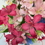 10-Bud Artificial Lily Flowers, 4 Pcs Fake Outdoor Flowers, UV Resistant Faux Flowers for Outdoor Planters, Silk Flowers for Wedding Decoration (Mixed)