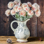 Enra Large Vintage Blue and White and Pitcher for Home Decor, 9.7 Inch Rustic Chinoiserie Decorative Vases, Green and Beige Ceramic Vases for Living Room, Kitchen, Office – Large Vases for Decor