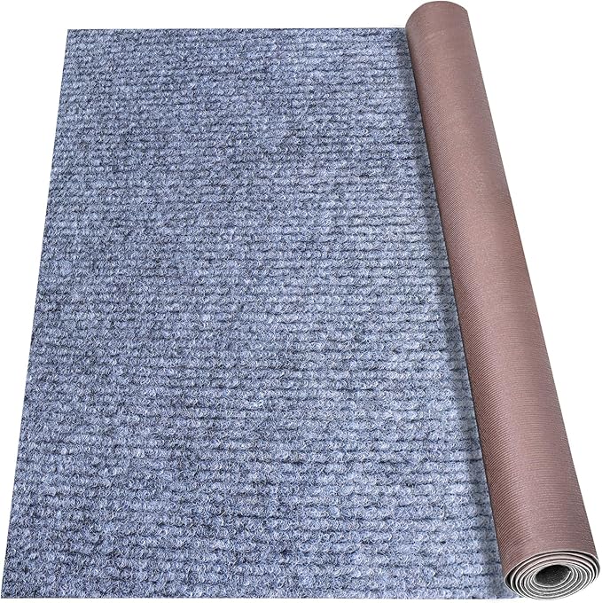 Marine Carpet,6 FT x 18 FT Blue-Gray Indoor Outdoor Carpet 0.2" Thick Boat Carpet with Water-Proof TPE Backing, Non-Slide Outdoor Marine Carpet Roll for Home, Patio, Porch, Deck