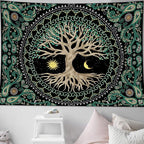 FORATER Tree of Life Tapestry Wall Hanging Aesthetic Sun and Moon Tapestry with Vintage Paisley Flowers Colorful Tree Wall Tapestries for Bedroom, Living Room, Dorm(61 x 82 inches, Multicolor)