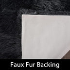 Latepis Dark Grey Runner Rugs 2x6 Faux Sheepskin Fur Rug Bedside Super Soft Fluffy Rugs for Bedroom and Living Room Fuzzy Shaggy Rug Luxury Home Decor