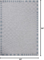 Loloi Amber Lewis Topanga Collection TOP-07 Silver/Blue 5'-3" x 7'-6" Indoor/Outdoor Area Rug