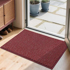 COSY HOMEER-Door-Mat 20" x 32" Non Slip Absorbent Entryway Rugs Dirt Trapper Doormats Washable Entrance Mats Low Pile Welcome Floor Mat for Front Back Door and Entry Mats,Red