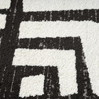 Abani Nomad Cream & Grey Area Rug 9' x 12' for Living Room, Bedroom - Geometric Box Design - Durable & Easy to Clean