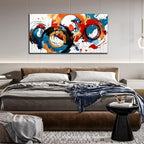 Abstract Wall Art Large Canvas Prints Modern Living Room Bedroom Home Office Wall Decor Framed Colorful Circle Abstract Picture Ready to Hang Size 24x48