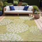Beverly Rug Outdoor Rug 8x10 Modern Exotic Tropical Leaf Area Rugs for Indoor and Outdoor Patio Deck Porch Garden Water Resistant Washable Outside Carpet (8 x 10 Green)