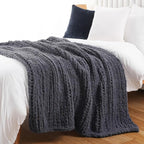Battilo Chunky Knit Throw Blanket, Soft and Thick Chenille Throw Blanket, 50"x60" Handmade Cable Knit Crochet Blanket, Large Rope Knot Throw Blankets for Couch Sofa Bed Home Decor, Grey