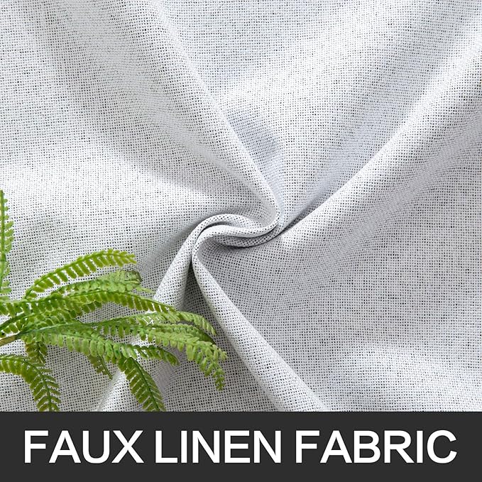 MIULEE White Blackout Curtains Linen Textured for Bedroom Nursery Thermal Insulated Room Darkening Grommet Curtains/Drapes for Living Room Decoration 52x84 Inch Grayish White 2 Panels