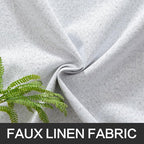 MIULEE Linen Texture Curtains for Bedroom Solid 100% Blackout Thermal Insulated Grayish White Curtains Grommet Room Darkening Curtains/Drapes for Living Room Nursery 52x63 Inch (2 Panels)