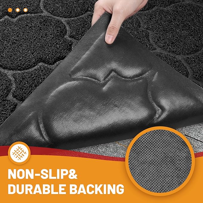 Door Mat Outdoor, 29x17, Welcome Mats for Entryway, Front Doormat for Home Entrance, Patio, Garage, RV Mats for Outside, Indoor Floor Mat, Durable, Non-Slip, Catches Muddy and Dirt(Black)