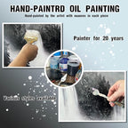 Hand Painted Mountains Painting for Living Room - Waterfall Canvas Wall Art for Office - Large Framed Wall Art Bedroom Size 29" x 59"