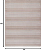 Stripe Outdoor Rug 6x9 Washable Outside Carpet for Indoor Patio Porch Waterproof Easy Cleaning Non Shedding Area Rugs Beige 6 x 9