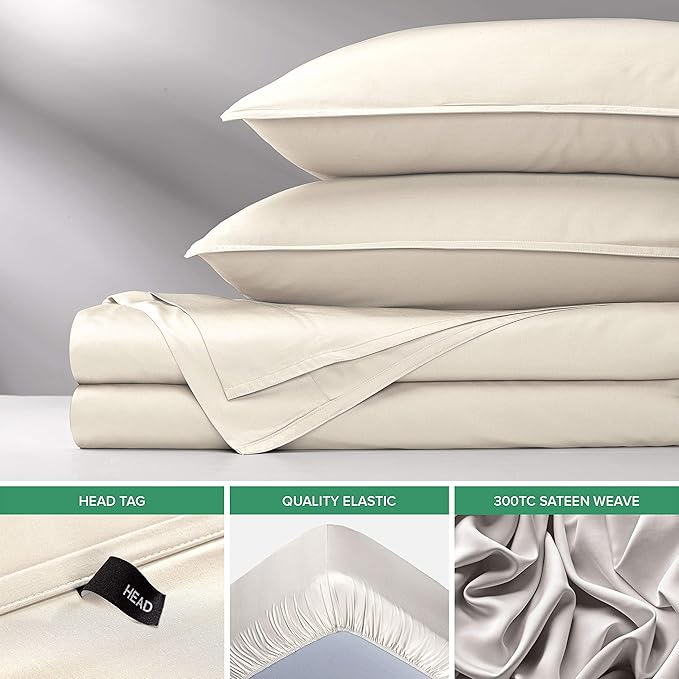 Short Queen Sheets by Pure Bamboo for RV Camper (60"x75") - Genuine 100% Organic Viscose Derived from Bamboo Bed Sheet Set, Soft & Cooling, Lifetime Quality Promise (Short Queen, Ivory)