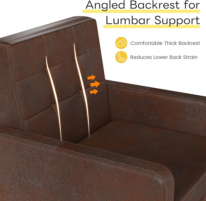 Kromax Mid-Century Modern Accent Chair for Living Room, 496 Lb. Weight Capacity, Dual Armrests, Comfy Extra Large Seat, Timeless Style Perfect for Reading & Relaxing, Bronze